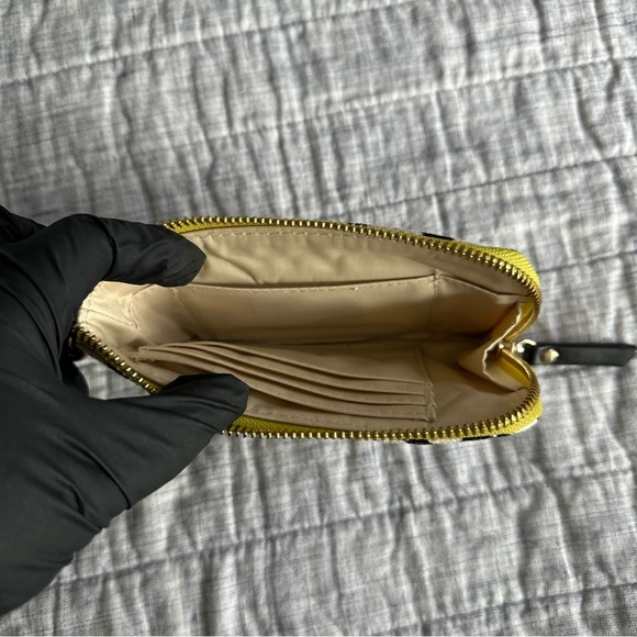 Spartina 449 Cream & Black Zip Wristlet Natural Linen Genuine Leather - Picture 7 of 12